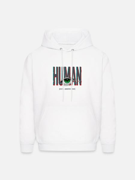 Human Glitch Eye - Men's Hoodie - white