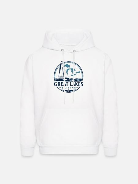 Great Lakes Sailing Logo - Men's Hoodie - white