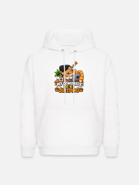 My Coworker Is Sleeping - Men's Hoodie - white