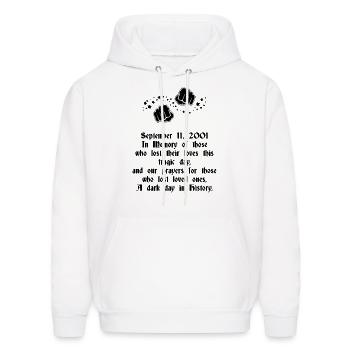 911 Never forget back black - Men's Hoodie - white - Front - Elias (183cm)