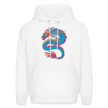 Chinese Dragon - Men's Hoodie - white - Front - Elias (183cm)