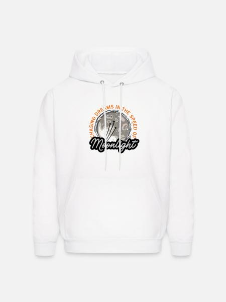 Chasing Dreams | Moonlight Moon Art - Men's Hoodie - white