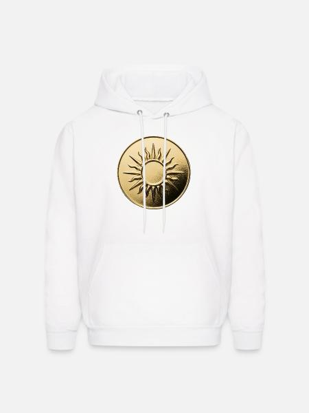 Golden Sunburst Emblem - Men's Hoodie - white