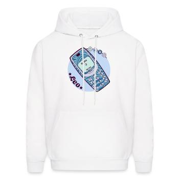 Vintage Phone Leo - Men's Hoodie - white - Front - Elias (183cm)