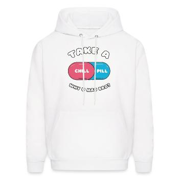 Take a Chill Pill - Men's Hoodie - white - Front - Elias (183cm)