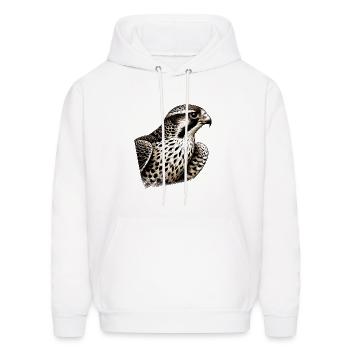 Falcon Bird Portrait - Men's Hoodie - white - Front - Elias (183cm)
