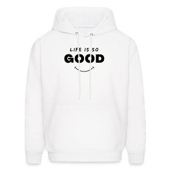 Funny - Men's Hoodie - white - Front - Elias (183cm)