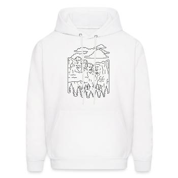 Mount Rushmore South Dakota Mono Line Art - Men's Hoodie - white - Front - Elias (183cm)