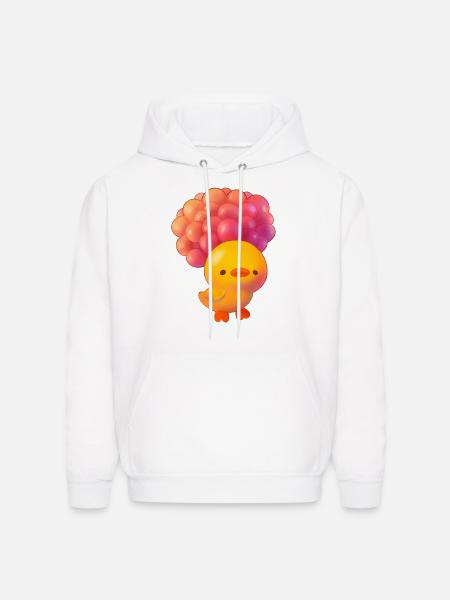 Ducky Flying With Balloons - Men's Hoodie - white