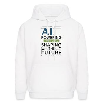 AI: Powering Progress and Shaping the Future - Men's Hoodie - white - Front - Elias (183cm)