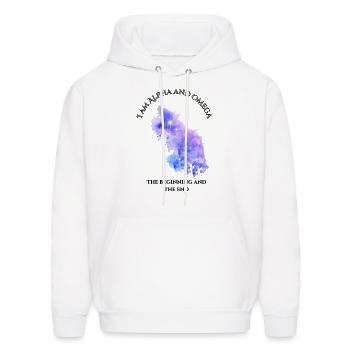 I Am Alpha and Omega: The Beginning and the End - Men's Hoodie - white - Front - Elias (183cm)