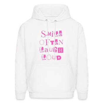 Smile often laugh loud - Men's Hoodie - white - Front - Elias (183cm)