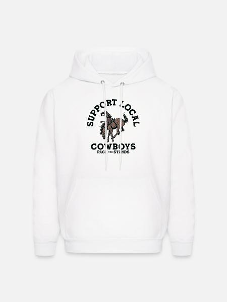 Soutenez les cow-boys locaux - Molleton à capuche pour hommes - blanc