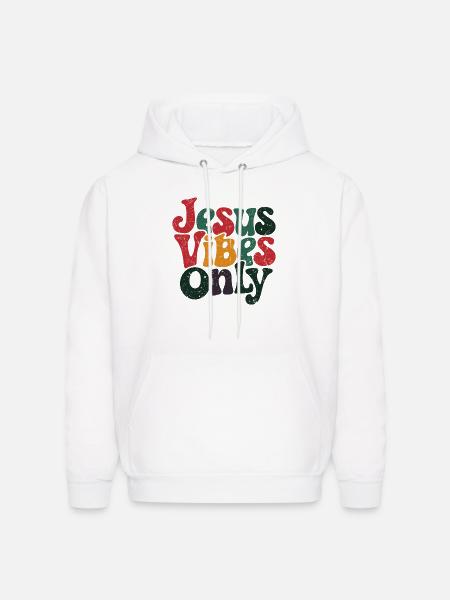 Festive Jesus Vibes Only Design - Men's Hoodie - white