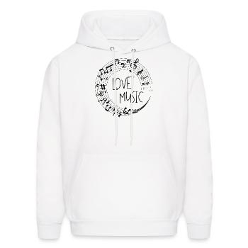 Love music - I love music - Men's Hoodie - white - Front - Elias (183cm)