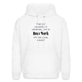 Laughter is universal - New York - Men's Hoodie - white - Front - Elias (183cm)