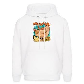 Mama Hen With Sunflowers - Men's Hoodie - white - Front - Elias (183cm)