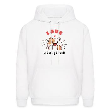 A Cat Person - Men's Hoodie - white - Front - Elias (183cm)