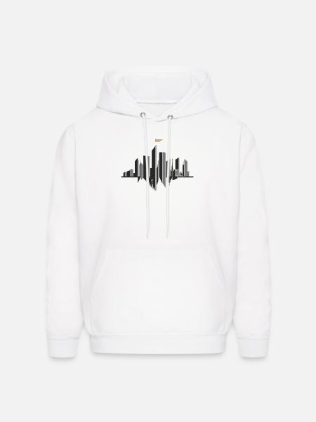 Monochrome Skyline Flag - Men's Hoodie - white