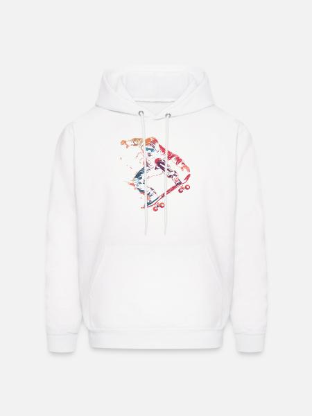 Skateboarder Comic Style - Men's Hoodie - white