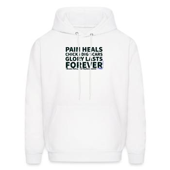 Pain Heals - Men's Hoodie - white - Front - Elias (183cm)