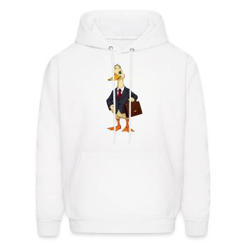 Duck in a Suit - Men's Hoodie - white - Front - Elias (183cm)
