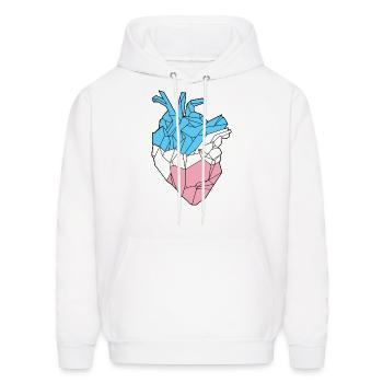 Trans Heart - Men's Hoodie - white - Front - Elias (183cm)