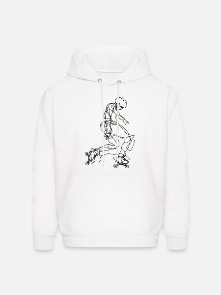 Roller Skater Drawing - Men's Hoodie - white