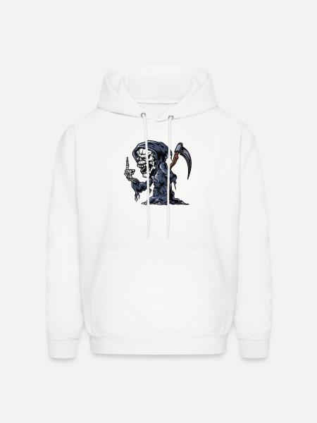 skeleton fuck you - Men's Hoodie - white