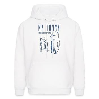My Tummy Hurts - Unisex - Men's Hoodie - white - Front - Elias (183cm)