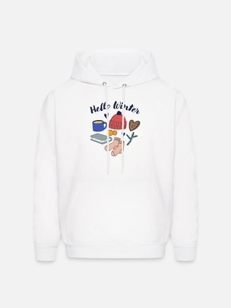 Hello Winter Cozy Essentials - Men's Hoodie - white