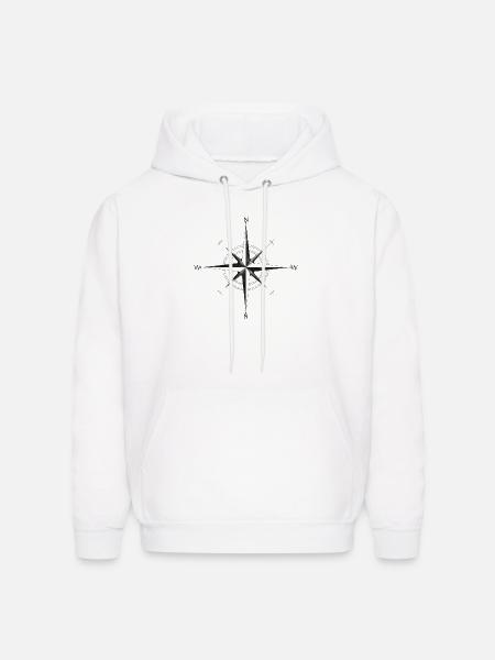 Noir Compass Rose - Men's Hoodie - white