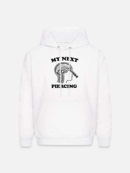 My Next Piercing Lobotomy - Men's Hoodie - white
