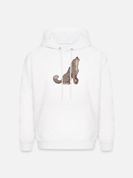 Wolf Howling Wolf - Men's Hoodie - white