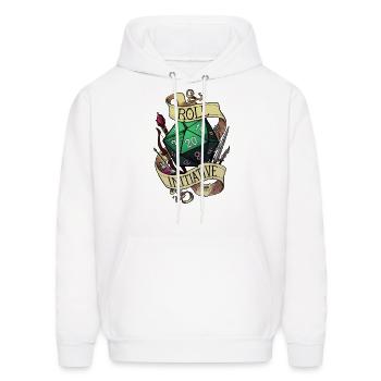 Roll Initiative - Men's Hoodie - white - Front - Elias (183cm)