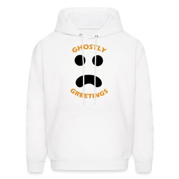 Ghostly Greetings, Halloween Ghostly Greetings - Men's Hoodie - white - Front - Elias (183cm)