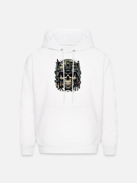 Soldier's Legacy: Camo Skull - Men's Hoodie - white
