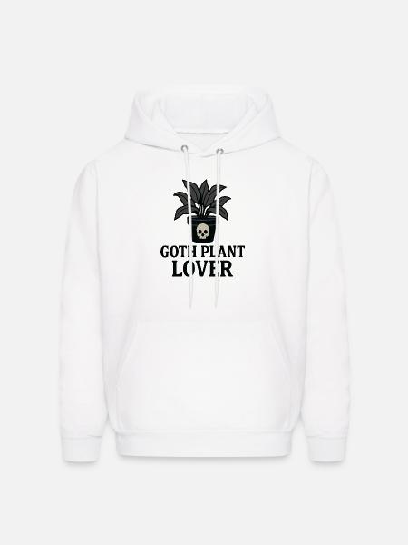 Goth Plant Skull Design - Men's Hoodie - white