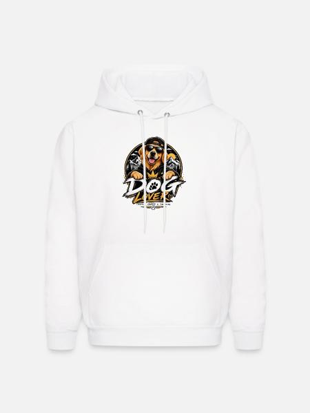 Royal Dog Love Graphic - Men's Hoodie - white