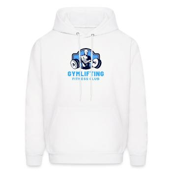 gymlifting fitness t shirt - Men's Hoodie - white - Front - Elias (183cm)