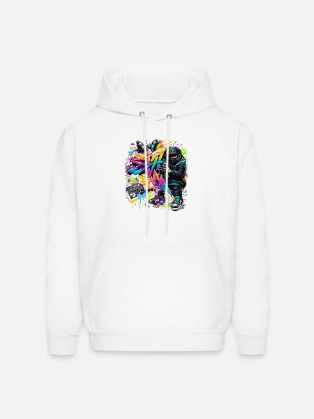 Graffiti Kid Spray Art Burst - Men's Hoodie - white