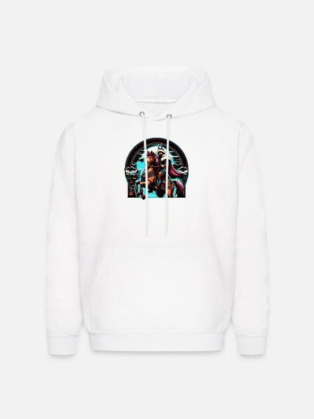 Warrior Horseman Art - Men's Hoodie - white