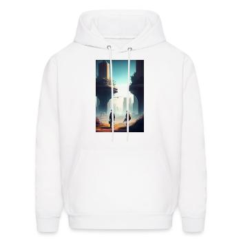 Post apocalyptic style 3 - Men's Hoodie - white - Front - Elias (183cm)