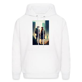 Post apocalyptic style 1 - Men's Hoodie - white - Front - Elias (183cm)