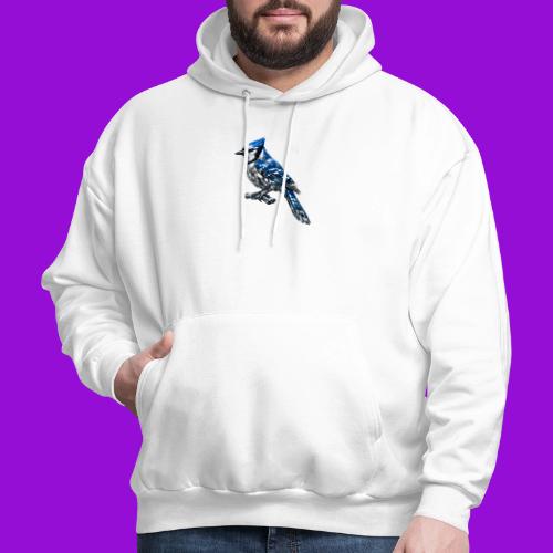 Silver Blue Jay on Perch - Men's Hoodie