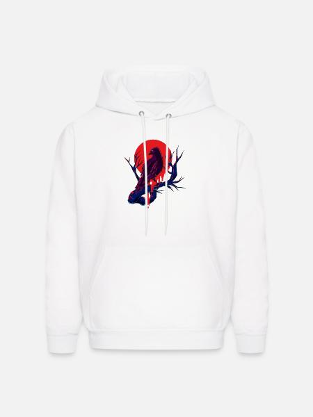 Crow Raven - Men's Hoodie - white