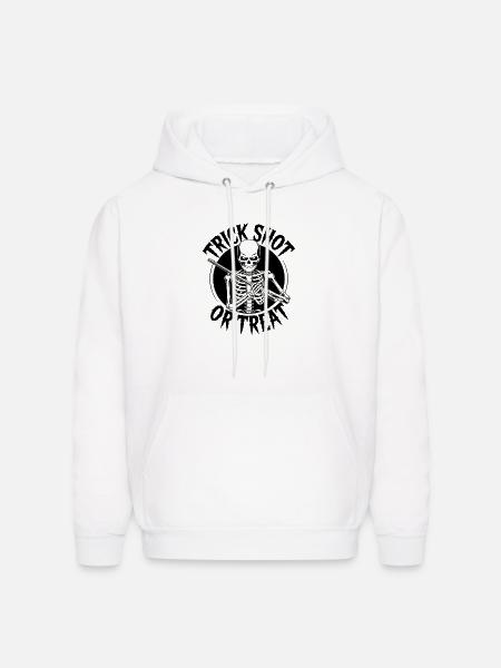 Trick Shot or Treat Skeleton - Men's Hoodie - white