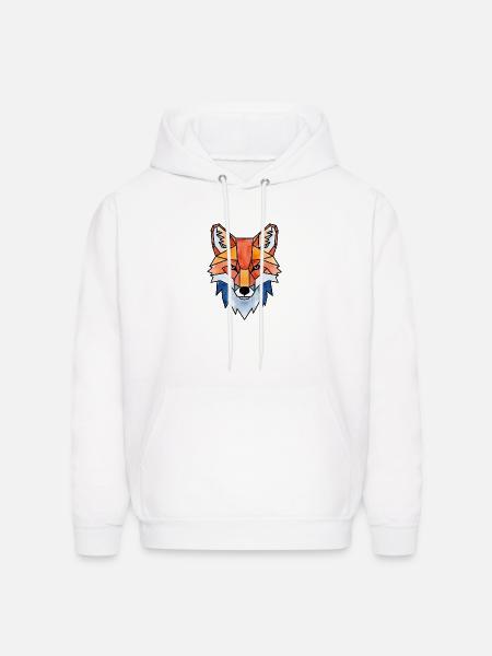 Polygon Fox - Men's Hoodie - white