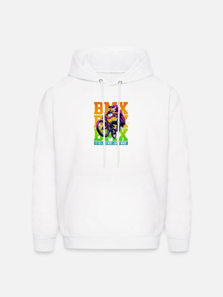 Neon BMX Rider Splash - Men's Hoodie - white