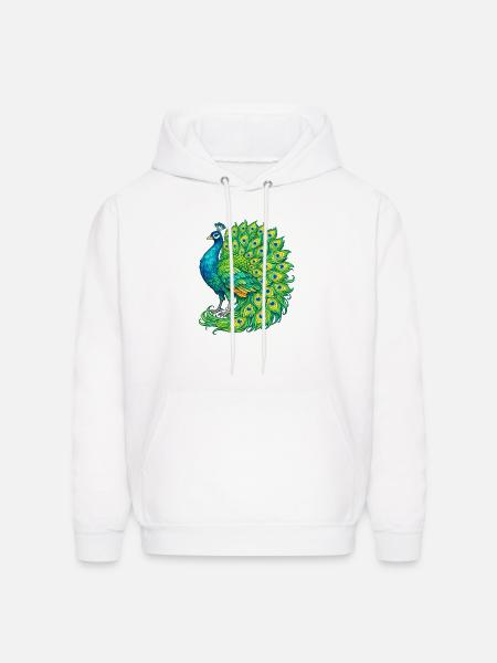 Vivid Peacock Cascade - Men's Hoodie - white